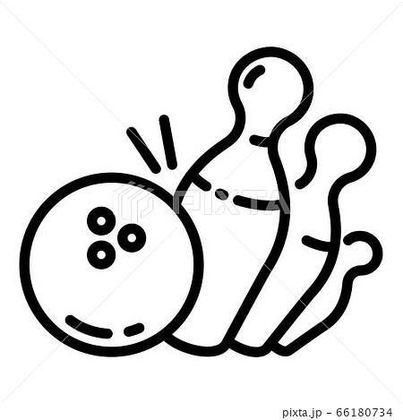 Bowling Strike Pin Icon Outline Styleのイラスト素材