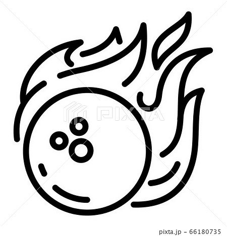 Bowling Fire Ball Icon Outline Styleのイラスト素材