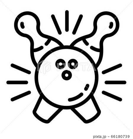 Bowling shot icon, outline style 66180739
