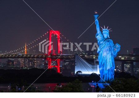 《東京都》東京アラート発令・赤いレインボーブリッジ 《東京都》東京アラート発令・赤いレインボーブリッジ 66180923