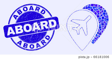 Blue Distress Aboard Seal and Airport Map Markers Mosaic Blue Distress Aboard Seal and Airport Map Markers Mosaic 66181006