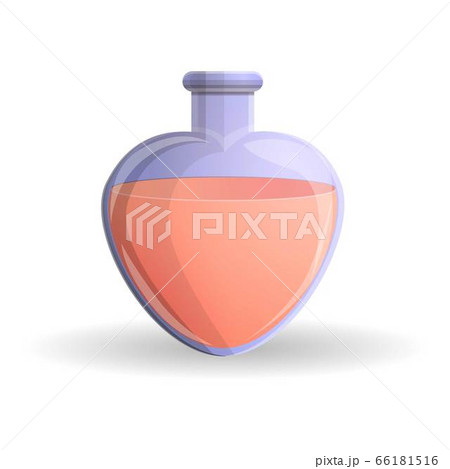 Red heart flask icon, cartoon style Red heart flask icon, cartoon style 66181516