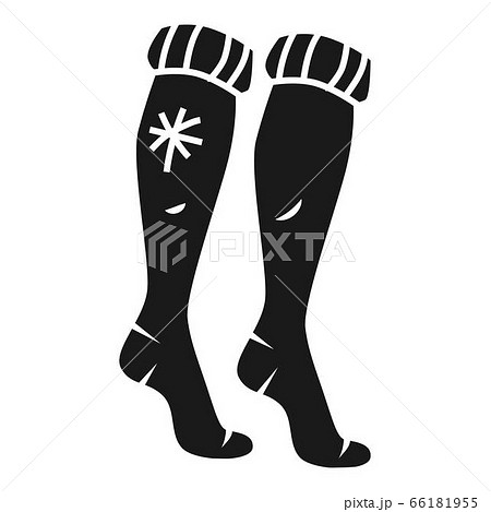Long winter socks icon, simple style Long winter socks icon, simple style 66181955