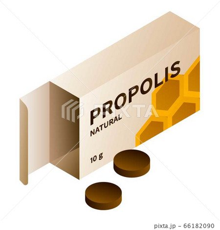 Propolis pill icon, isometric style 66182090