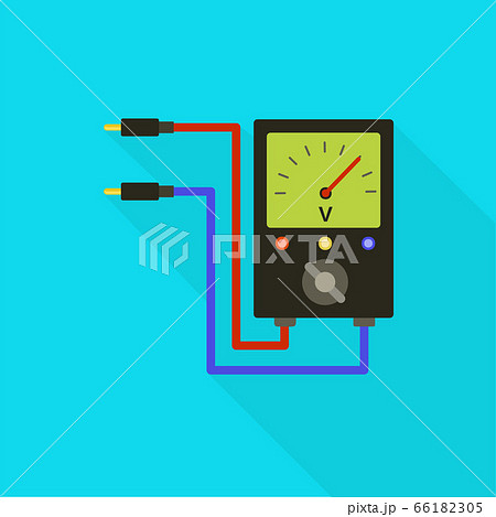 Volt meter icon, flat style Volt meter icon, flat style 66182305