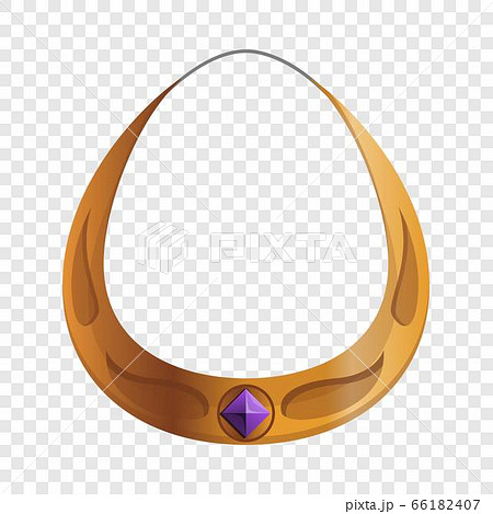 Gold gem stone necklace icon, cartoon style Gold gem stone necklace icon, cartoon style 66182407