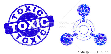 Blue Distress Toxic Stamp Seal and Toxic Nerve Agent Mosaic 66183033
