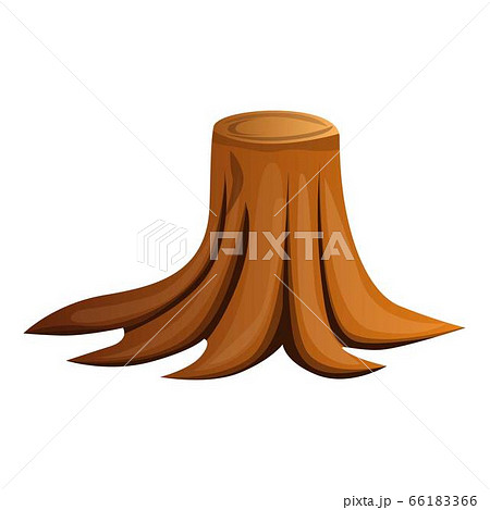 Wood tree stump icon, cartoon style 66183366