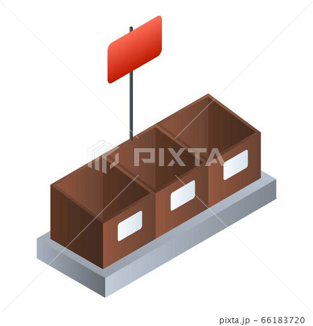 Supermarket vegetable box icon, isometric style Supermarket vegetable box icon, isometric style 66183720