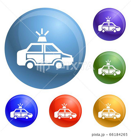 Police car icons set vector 66184265