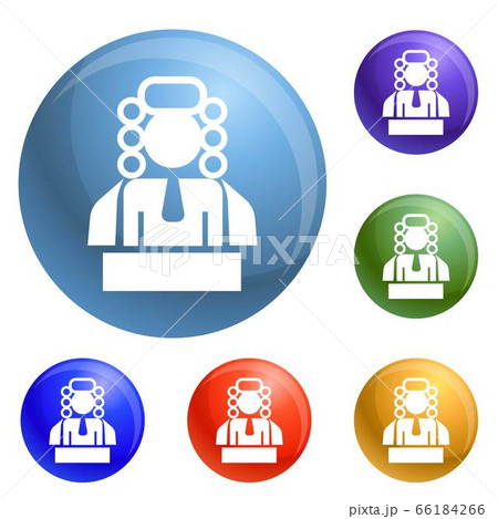 Judge man icons set vector 66184266