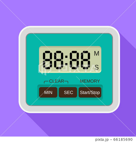 Digital timer icon, flat style 66185690