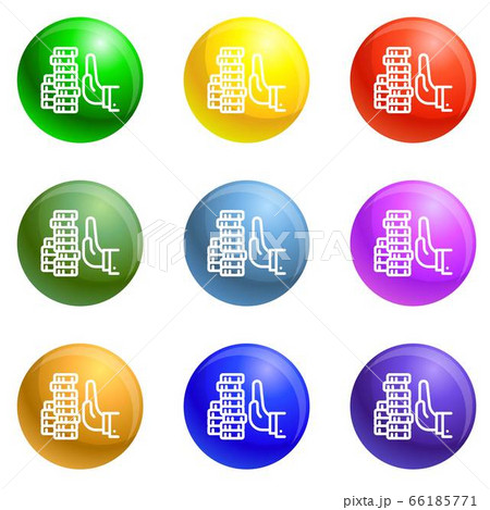 Reject money bribery icons set vector Reject money bribery icons set vector 66185771