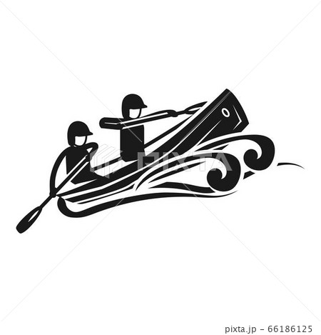 Two guys are rafting icon, simple style Two guys are rafting icon, simple style 66186125