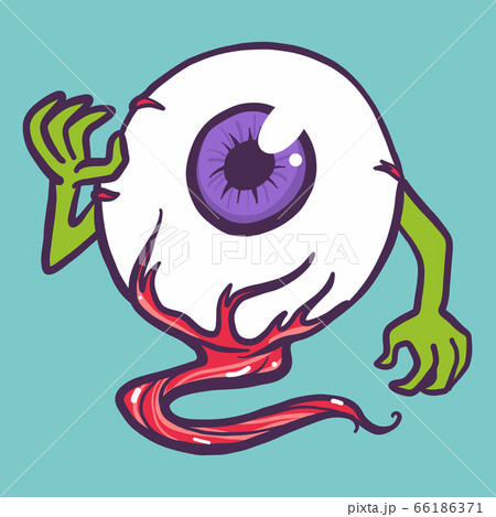 Green hand eyeball icon, hand drawn style 66186371