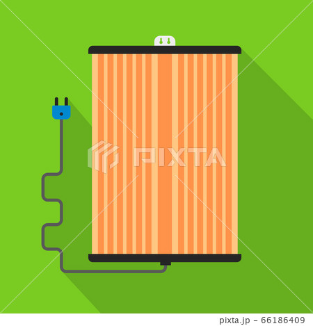 Wall ir heater icon, flat style 66186409