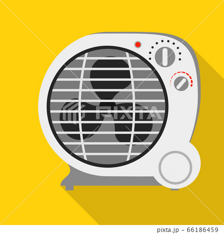 Round fan heater icon, flat style 66186459