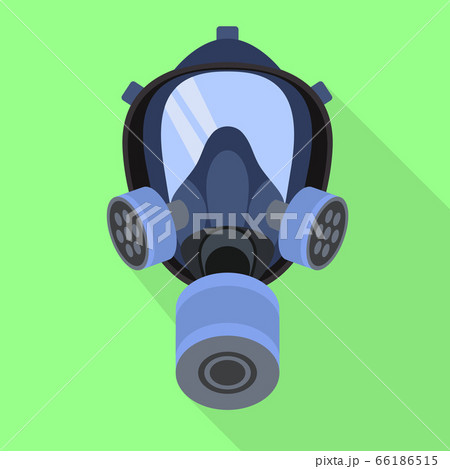 Gas mask icon, flat style 66186515