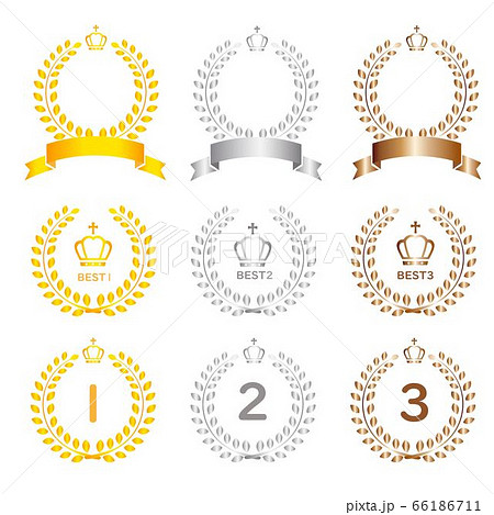 金銀銅のランキングアイコンの素材セット 金銀銅のランキングアイコンの素材セット 66186711