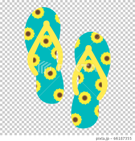 向日葵印花沙灘涼鞋的插圖 66187355
