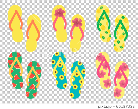 Illustration set of design beach sandals 66187358