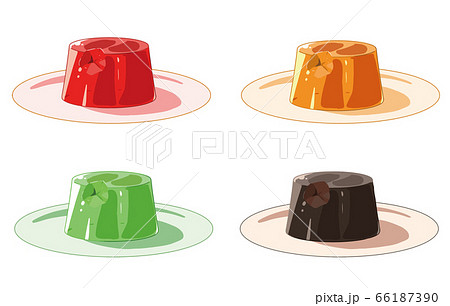 お皿にのった一口食べたゼリー 66187390