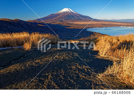 三国山稜・鉄砲木ノ頭から見る富士山と山中湖 66188006