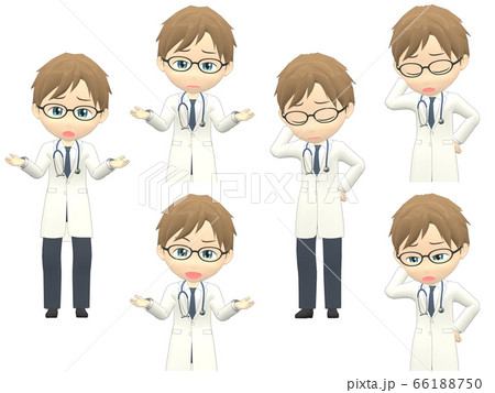 【困るA】 白人 男性 医者 ミディアム 正面 【困るA】 白人 男性 医者 ミディアム 正面 66188750
