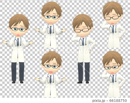 [Problem A] Caucasian Male Doctor Medium Front View 66188750