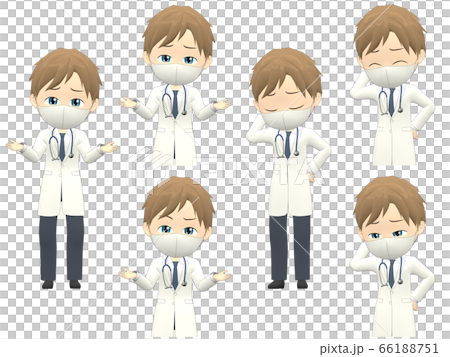 [Problem A] Caucasian Male Doctor Medium Front View 66188751