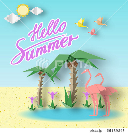 Hello Summer Vector Illustrations. Hello Summer Vector Illustrations. 66189843
