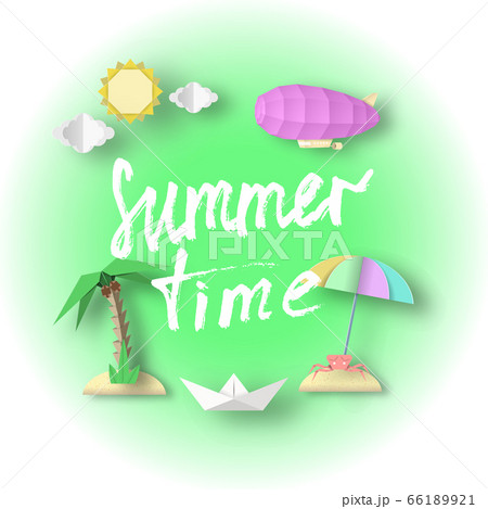 Hello Summer Colorful Paper Banner Hello Summer Colorful Paper Banner 66189921