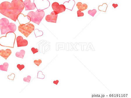 ハート 水彩 ピンクフレームのイラスト素材