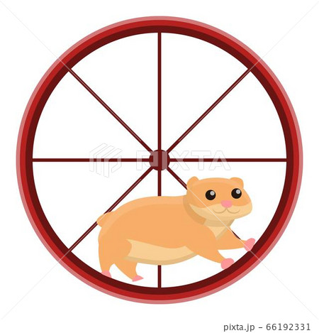 Hamster in wheel icon, cartoon style Hamster in wheel icon, cartoon style 66192331