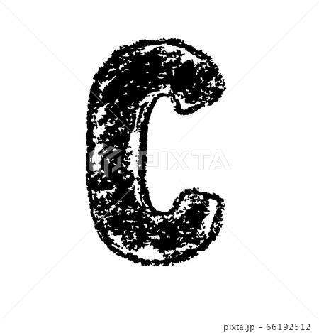 Letter C. Handwritten by chalk. Bold font. Vector illustration. Grunge style alphabet 66192512