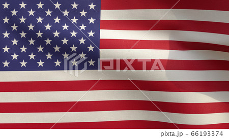 3D Rendering - Close Up flag of United States. Realistic waving fabric America national flag. 3D Rendering - Close Up flag of United States. Realistic waving fabric America national flag. 66193374