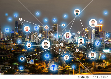 People icons network and communication concept. People icons network and communication concept. 66193402