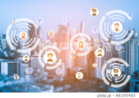 People icons network and communication concept. People icons network and communication concept. 66193403