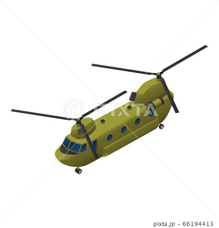 Military transport helicopter icon, isometric style 66194413