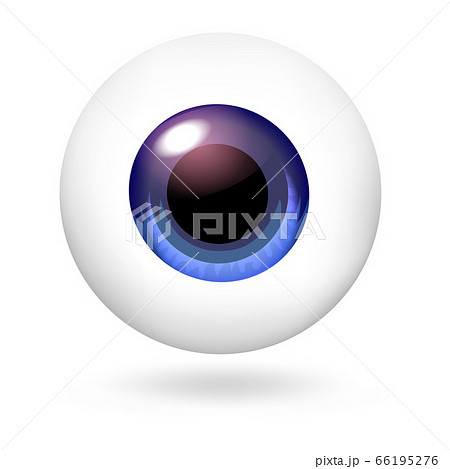 Blue Scary Eyeball Icon Realistic Styleのイラスト素材
