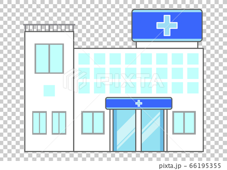 背景なしのシンプルな病院の建物 のイラスト素材