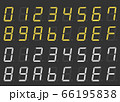 黄色と白の7セグメントで表現した16進数　デジタル文字素材集 66195838