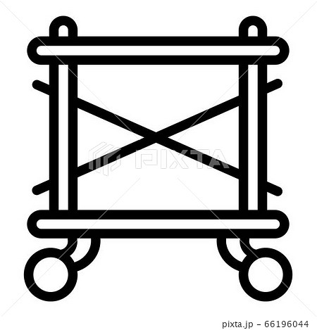 Scaffolding on wheel icon, outline style Scaffolding on wheel icon, outline style 66196044
