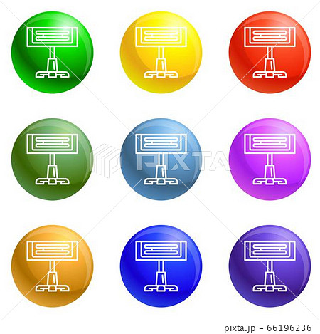 Stand heater icons set vector Stand heater icons set vector 66196236