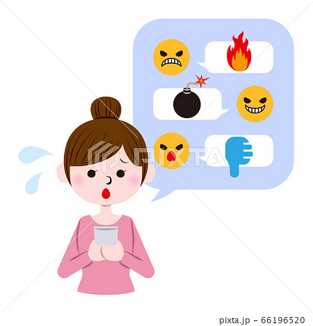 誹謗中傷や炎上に困る女性 66196520