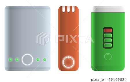 Power bank icons set, cartoon style Power bank icons set, cartoon style 66196824