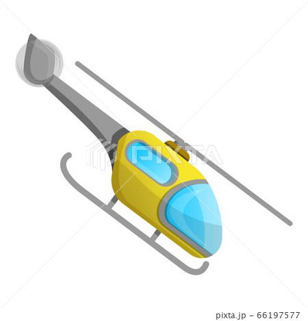 Yellow personal helicopter icon, cartoon style 66197577