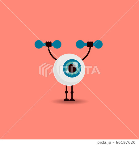 Eye lifting dumbbells. Good vision concept Eye lifting dumbbells. Good vision concept 66197620