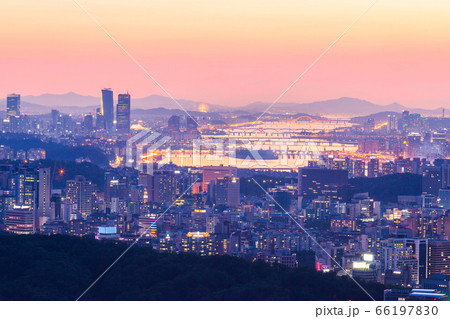 Seoul city skyline and skyscraper in and han Seoul city skyline and skyscraper in and han 66197830