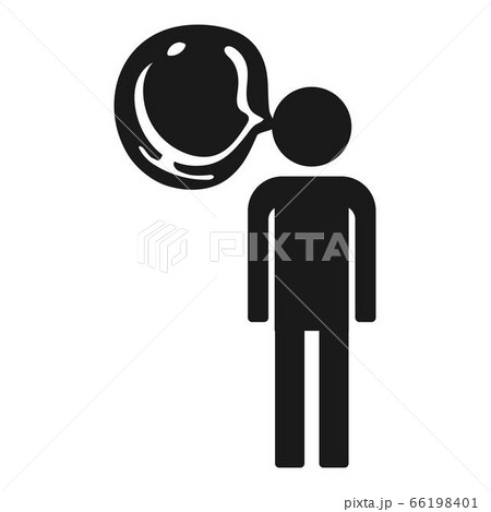 Man blowing bubble of gum icon, simple style Man blowing bubble of gum icon, simple style 66198401